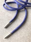 Шнурок сине-фиолетовый с серебряными наконечниками, 120 см Италия ШИС/120/87596