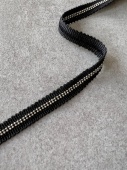 Тесьма черная с брелковой цепью, ширина 1 см ТКЧ/10/22409 мониль