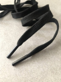 Шнурок плоский черный, длина 130 см ширина 1 см ШКЧ/130/77285