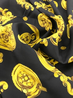 Вискоза, цвет черный/желтый, ширина 135 см Италия ВИЧ/135/4851 по цене 1 947 руб./метр
