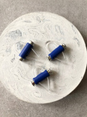 Фиксаторы для шнурков на 2 отверстия синие (металл), размер 0,7*2,3 см (отверстие 0,5 см) Италия ФИС/20/88007