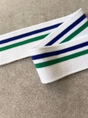 Подвяз белый с полосами синий, зеленый (мягкий полиэстер), 4,5*90 см ПКБ/45/87906