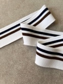 Подвяз белый с полосами коричневый, темно-синий (комфортный полиэстер), 4,5*90 см ПКБ/45/87908