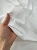 Трикотаж футболочный белый (хлопок 98%, эластан 2%), ширина 150 см Италия ТИБ/150/56784
