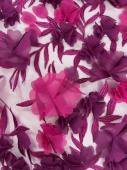 Сетка с вышивкой и цветами цвет фиолетовый (полиэстер), 160 см (цветы 130 см) Италия СИБ/160/38034