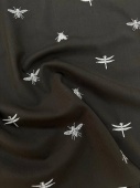 Шерсть GUCCI (цвет коричневый хаки, вышивка серебро),  ширина 150 см ШИХ/150/08778