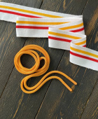Шнурок круглый оранжевый (наконечники пластик), длина 135 см ШКО/135/8535