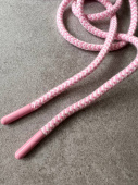 Шнурок круглый розово-белый (наконечники пластик), длина 130 см ШКР/130/8548