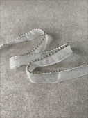 Кант белый с брелковой цепью цвет серебро, тесьма органза, ширина общая 1 см ККС/10/56601