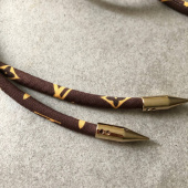 Шнурок коричневый с желтым рисунком, 125 см ШКК/125/46907 lv