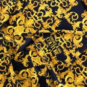 Трикотаж Versace синий/желтый (полиэстер), ширина 150 см ТИСЖ/150/1684