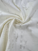 Джинс с эффектом "рваной" ткани (хлопок 100%), цвет молочный, ширина 140 см Италия ДИМ/140/56136