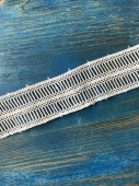 Кружево-тесьма лесенка белое двойное (полиэстер), ширина 4,5 см ККБ/45/44802