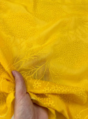 Шитьё цвет жёлтый (шёлк 63%+вискоза 16%+п/э 21%), ширина 125 см Италия ШИЖ/125/12062