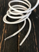 Шнурки серо-белые, с серебряными наконечниками, 115 см Италия ШИС/115/87595