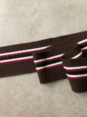 Подвяз коричневый с полосами белый/красный/черный (полиэстер), размер 7,5*85 см ПКК/95/88081