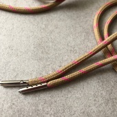 Шнурки цвет песочно/коричневый с розовым крапом, 135 см ШКП/135/4177