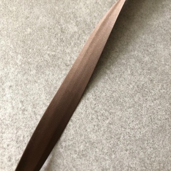 Косая бейка коричневая, 1,4 см Италия. Ацетат КИК/14/44229 по цене 43 руб./метр