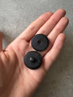Кнопки черные (обтянутые тканью), 2,5 см Италия КИЧ/25/34941 по цене 59 руб./штука