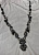 Нашивка на сетке (бисер, камни, канитель) цвет черный, размер 36*50,5 см Италия НИЧ/50/59985