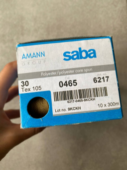 Нитки №30 AMANN group Saba цвет золотисто-оливковый (полиэстер, намотка 300 м) арт 30/0465 по цене 280 руб./штука
