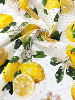 Шитье, принт "лимоны" (хлопок), ширина 130 см Италия ШИЛ/130/33057 по цене 4 347 руб./метр