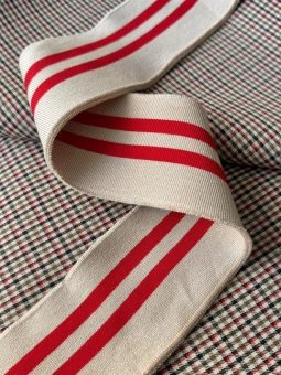 Подвяз песочный с красными полосами (вискоза), размер 90*7,5 см ПКП/90/61663 по цене 735 руб./штука
