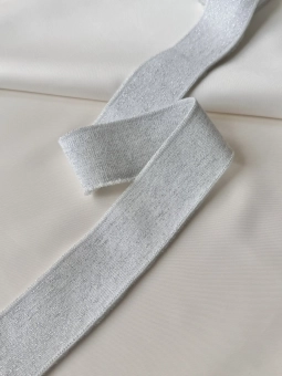 Подвяз светло-серый с люрексом серебро (полиэстер), размер 4*105 см ПКС/105/61737 по цене 375 руб./штука