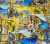 Вискоза принт "солнечная  Сицилия", цвет желтый/синий, ширина 135 см Италия ВИЖ/135/56142 по цене 2 733 руб./метр