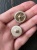 Кнопки бежево-золотистые, обтянутые тканью, 1,6 см Италия ПИБ/16/15140 по цене 32 руб./штука