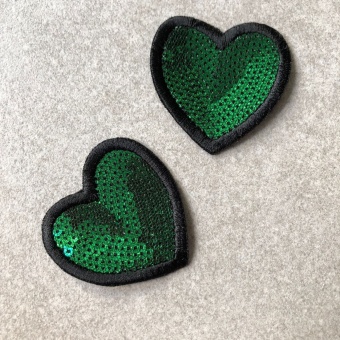 Нашивка "сердце" зелёное, 5*4,6 см Италия НИЗ/50/44030 по цене 53 руб./штука