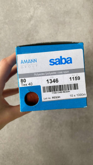 Нитки №80 AMANN group Saba цвет терракот с оранжевым оттенком (полиэстер, намотка 1000 м) арт 80/1346 по цене 337 руб./штука