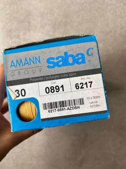 Нитки №30 AMANN group Saba горчично-желтые (полиэстер, намотка 300 м) арт 30/0891 по цене 280 руб./штука