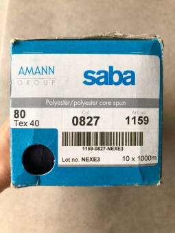 Нитки №80 AMANN group Saba цвет темно-синий (полиэстер, намотка 1000 м) арт 80/0827 по цене 230 руб./штука