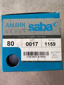 Нитки №80 цвет голубой темный (полиэстер), AMANN saba арт 80/0017 по цене 173 руб./штука