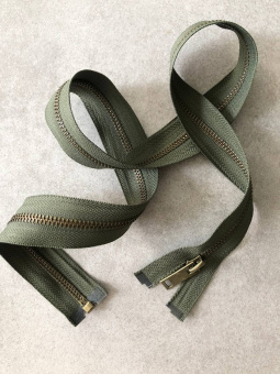 Молния разъёмная цвет хаки 80 см, звено 5 металл цвет бронза МКХ/80/22772 по цене 923 руб./штука