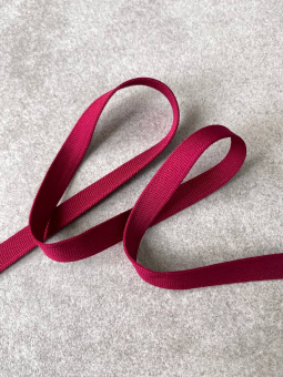 Тесьма трикотажная цвет темно-малиновый (полиэстер), ширина 1 см Италия ТИМ/10/59796 по цене 85 руб./метр