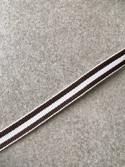 Тесьма белый/тёмно-коричневый, ширина 1 см Италия КИБ/10/39115 по цене 43 руб./метр