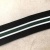 Тесьма трикотажная черная с полосами белый/зеленый, 58 мм Италия ТИЧ/58/7484 по цене 295 руб./метр