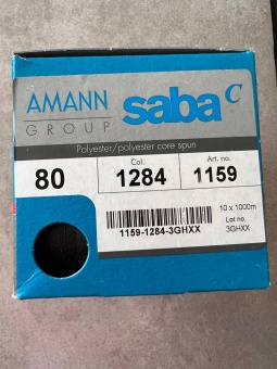 Нитки №80 цвет графит (полиэстер), AMANN saba арт 80/1284 по цене 173 руб./штука