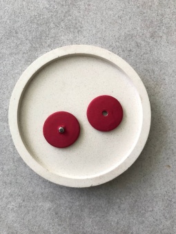 Кнопки обтянутые тканью цвет красный, 2 см Италия ПИК/20/97015 по цене 34 руб./штука