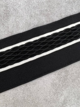 Подвяз черный с белыми полосами (полиэстер), 8,5*90 см ПКЧ/90/9642 по цене 427 руб./штука