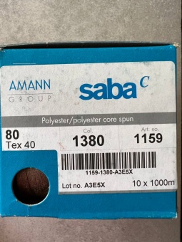 Нитки №80 цвет коричневый с оттенком розового (полиэстер), AMANN saba арт 80/1380 по цене 173 руб./штука