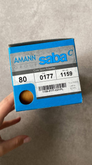 Нитки №80 AMANN group SABA цвет светлая охра (полиэстер, намотка 1000 м) арт 80/0177 по цене 383 руб./штука